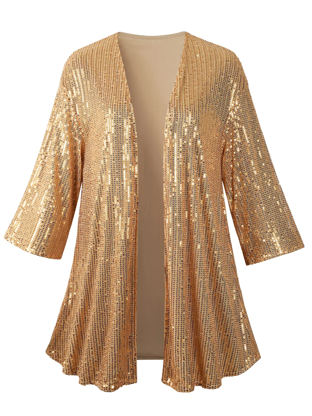 Women's Sequin Cardigan Casual 3/4 Sleeve Shinny Coat Open Front Sparkle Outwear Party Cardigan | IFYHOME