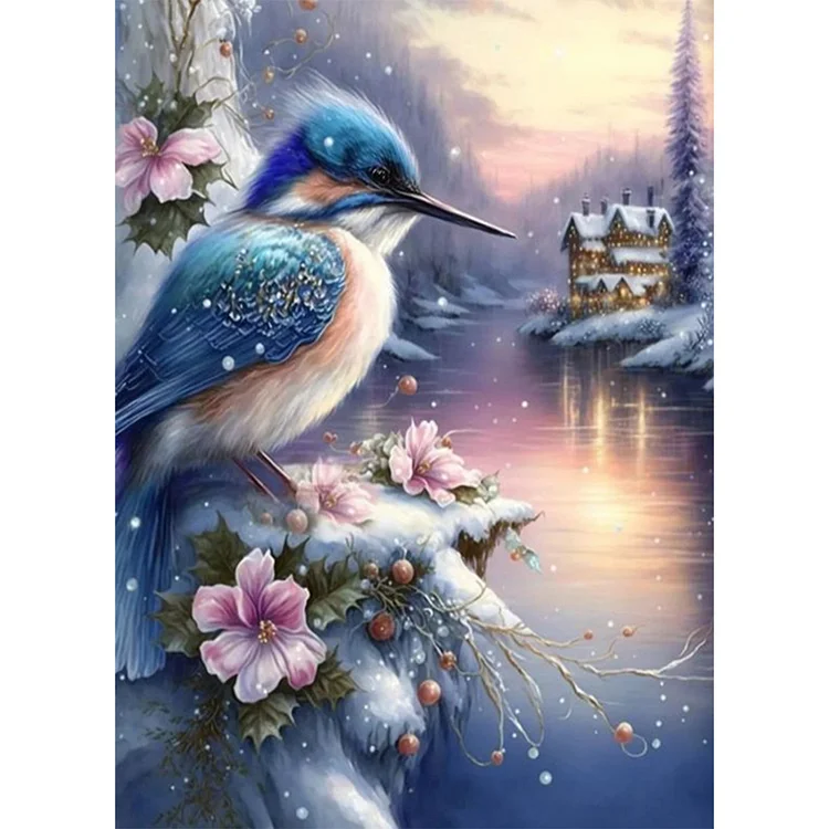 【Huacan Brand】Kingfisher 11CT Stamped Cross Stitch 40*50CM
