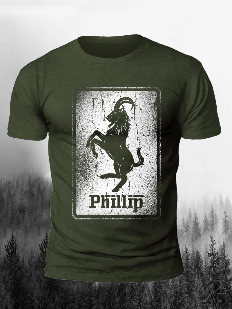 Phillip The Endeavouring Antelope Print Short Sleeve Men's T-Shirt in  mildstyles