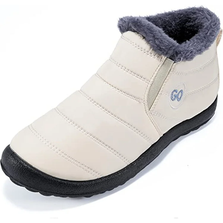 Women's Winter Snow Boots Fur Lined Warm Ankle Boots Slip On Waterproof Outdoor Booties