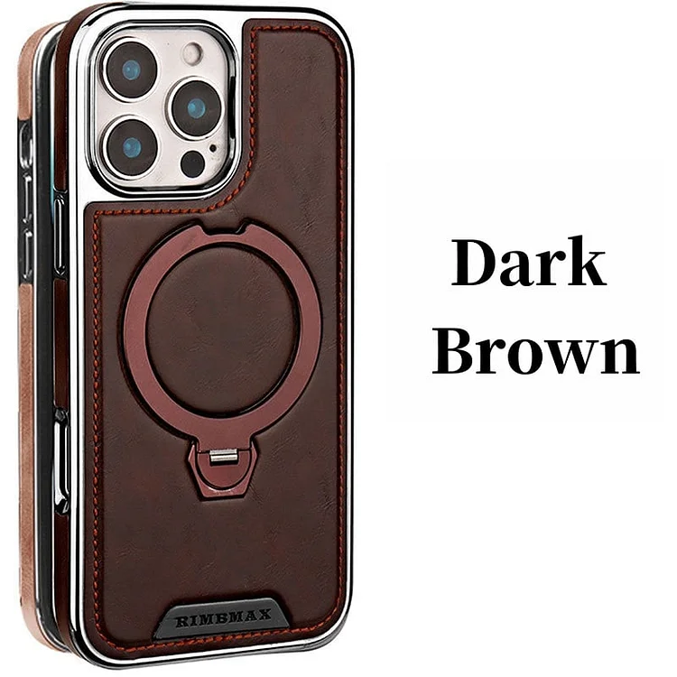 [iPhone 17 Updated]Leather Magnetic Stand Case 