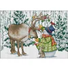 Elk And Snowman - 14CT Stamped Cross Stitch 38*29cm/14.96*11.42in