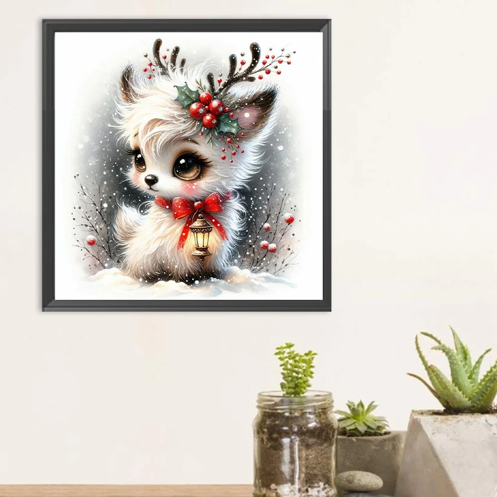 Diamond Painting - Full Round Drill - Snow Deer(Canvas|30*30cm)