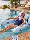 Inflatable Pool Lounge Chair Foldable Adult Water Sofa Float with Backrest Blow Up Floating Hammock for Lake Beach Backyard &  Parties