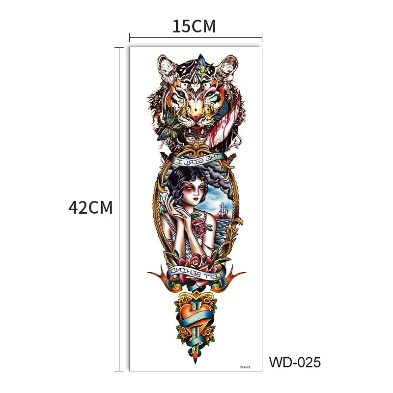 Full arm tattoo stickers simulation waterproof sweat flower arm men and women arm disposable tattoo stickers cross-border