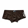 Men's sexy simple boxer briefs solid color button convex bag boxer briefs