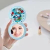 DIY Diamond Art Portable Cosmetic Mirror Round Diamond Painting Crafts (Snowman)