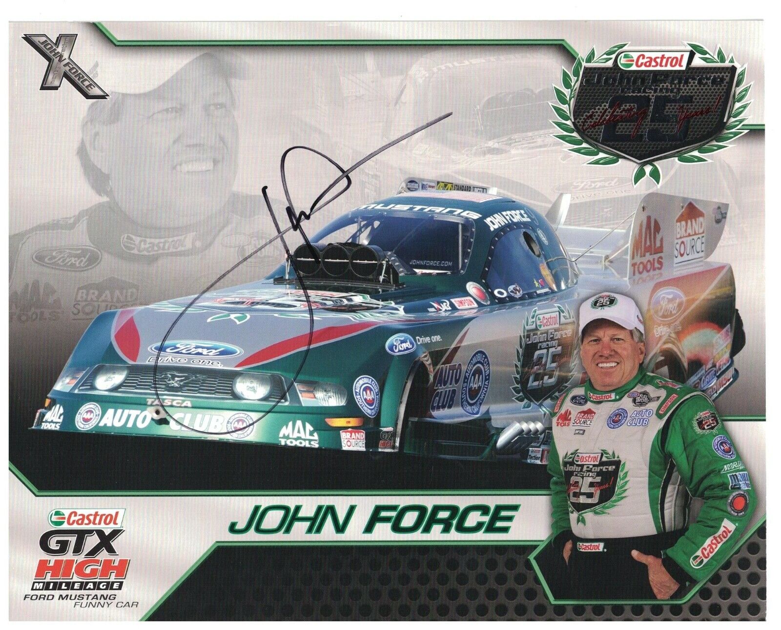 John Force Signed Autographed 8 x 10 Photo Poster painting NHRA Drag Racer