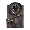 Men's Fashionable Jacquard Long Sleeve Patchwork Stand Collar Shirt