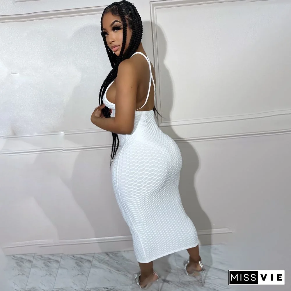 Summer Spaghetti Straps Backless Bodycon Dresses