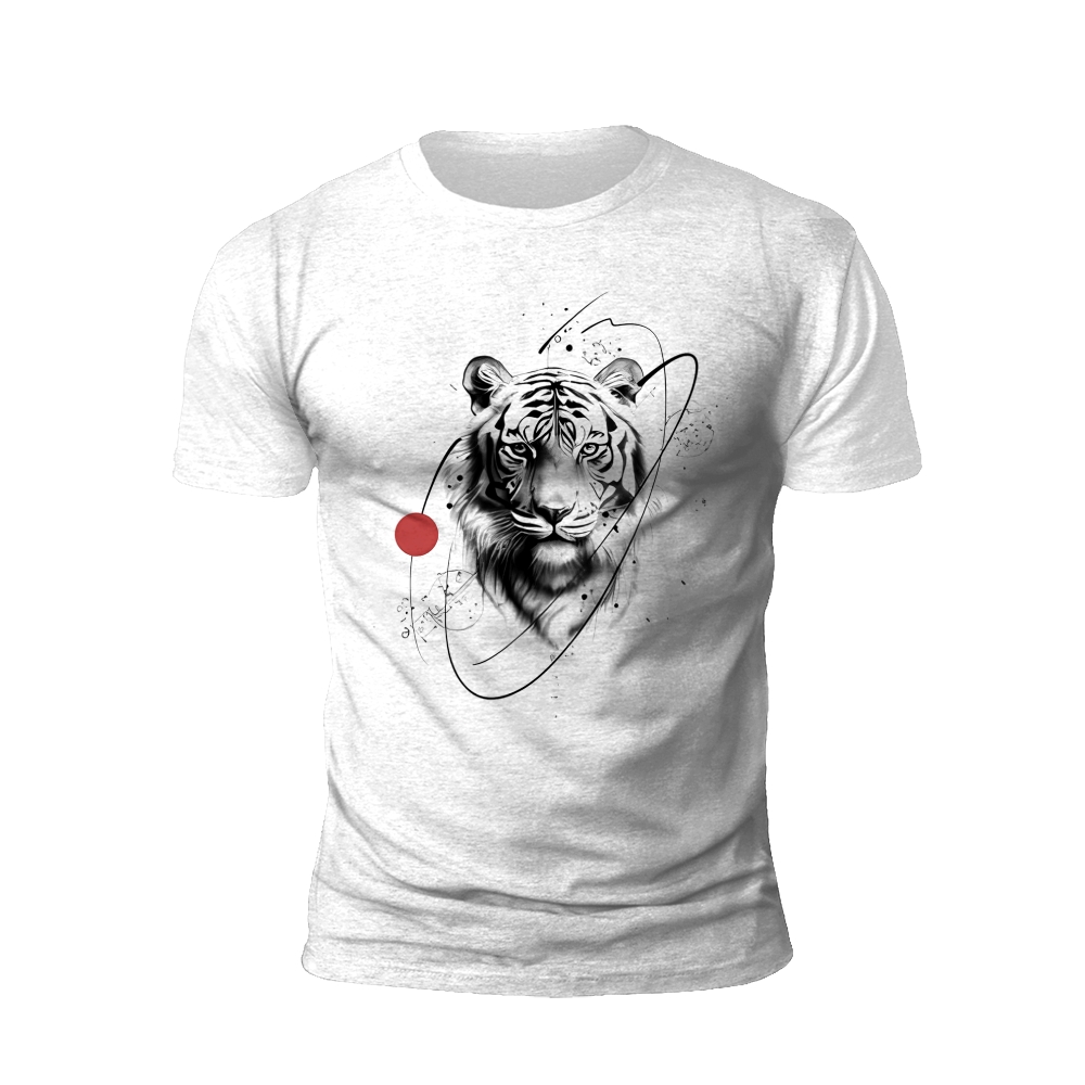 Ink Tiger: The Majestic Beast in Monochrome T-shirt