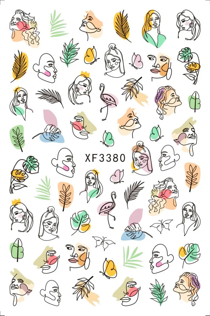 Popular Daisy Nail Sticker for Design Decoration Sunflower Nail Art Decals Adhesive Himawari Sticker for Nail Manicure Design