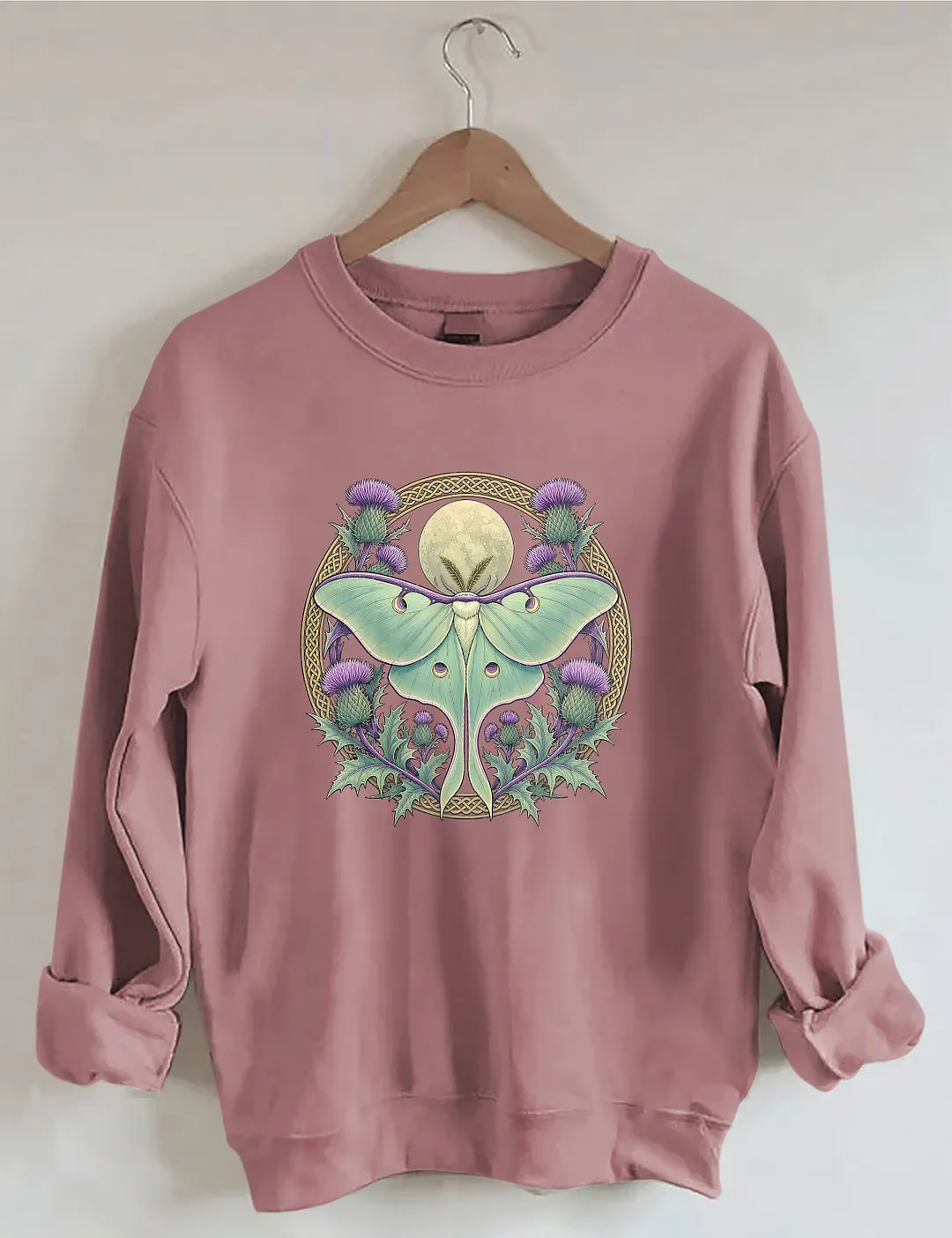 Scottish Thistle Luna Moth Sweatshirt