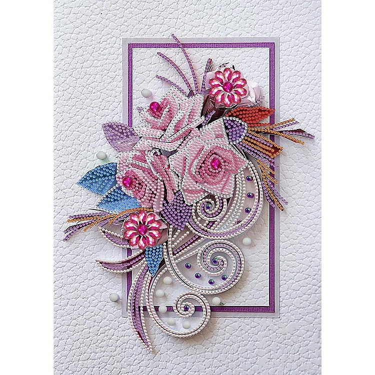 Paper Quilling Purple Rose - Partial Special Shaped Drill Diamond Painting - 30x40cm(Canvas)
