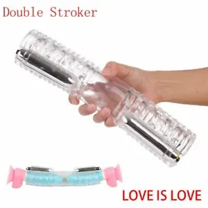 Double Stroker Male Masturbator Delay Lasting Penis Cock Rings Sex Toys Men  Gay