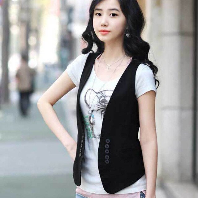 MS spring new Korean all-match slim suit vest vest / small vest vest size dress female
