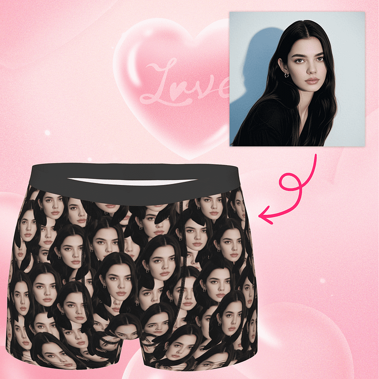 【Byxhuc】Custom Boxers for Men with Face, Custom Photo Boxer Briefs, Personalized Thanksgiving Birthday Christmas Gifts for Husband Father Boyfriend