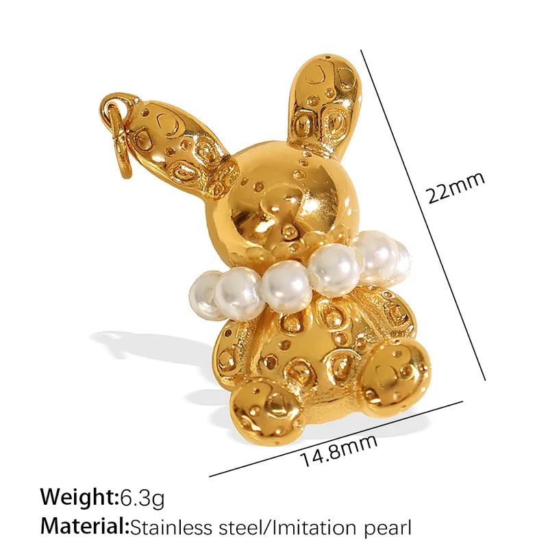 1 Piece 14.2*9.3mm 304 Stainless Steel Artificial Rhinestones 18K Gold Plated Moon Heart Shape Horseshoe Pendant Jewelry Accessories