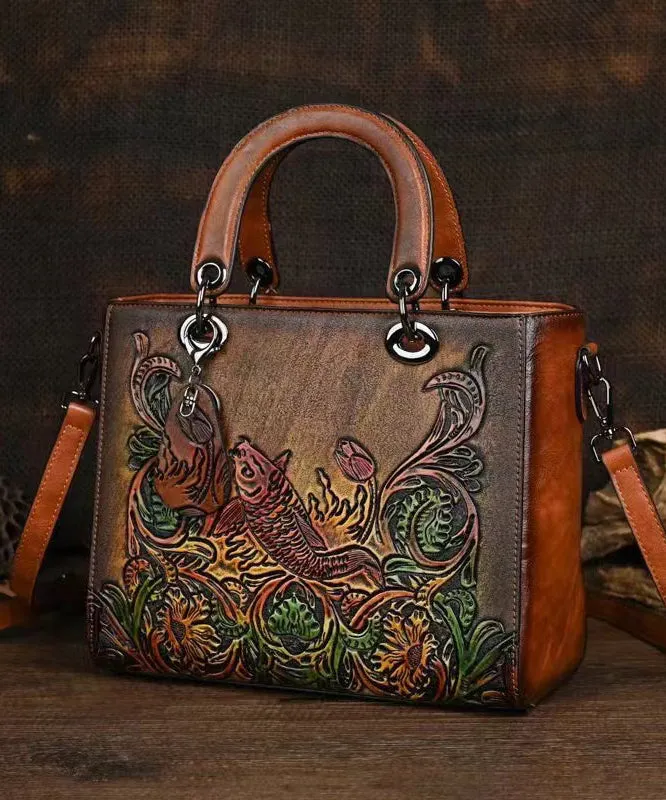 Original Chinese Style Handmade Embossed Tote Bandbag