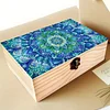 Mandala DIY Diamant Kunst Aufbewahrungsbox aus Holz mit Verschluss Schreibtisch-Organizer