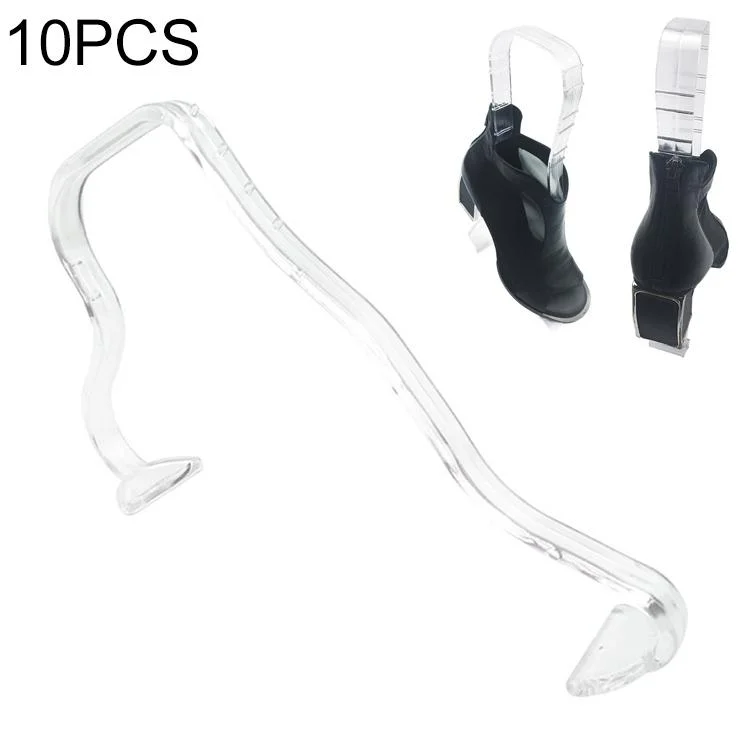 10 PCS Plastic Thickened Transparent Elastic Anti-Wrinkle Anti-Flat Shoe Rack Shoe Store Display Shoe Rack, Colour: 3# Shoe Tree Transparent