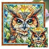 Glass Painting-Owl-11CT Stamped Cross Stitch 40*40cm/15.75*15.75in tapestrymarket