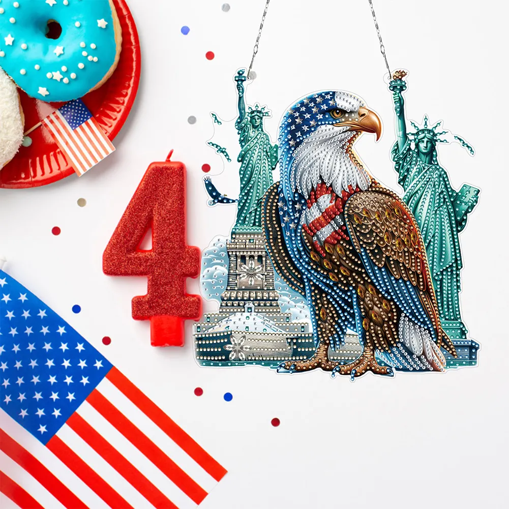 Independence Day Eagle Acrylic 2D Flat DIY Diamond Art Pendant Wall Decoration