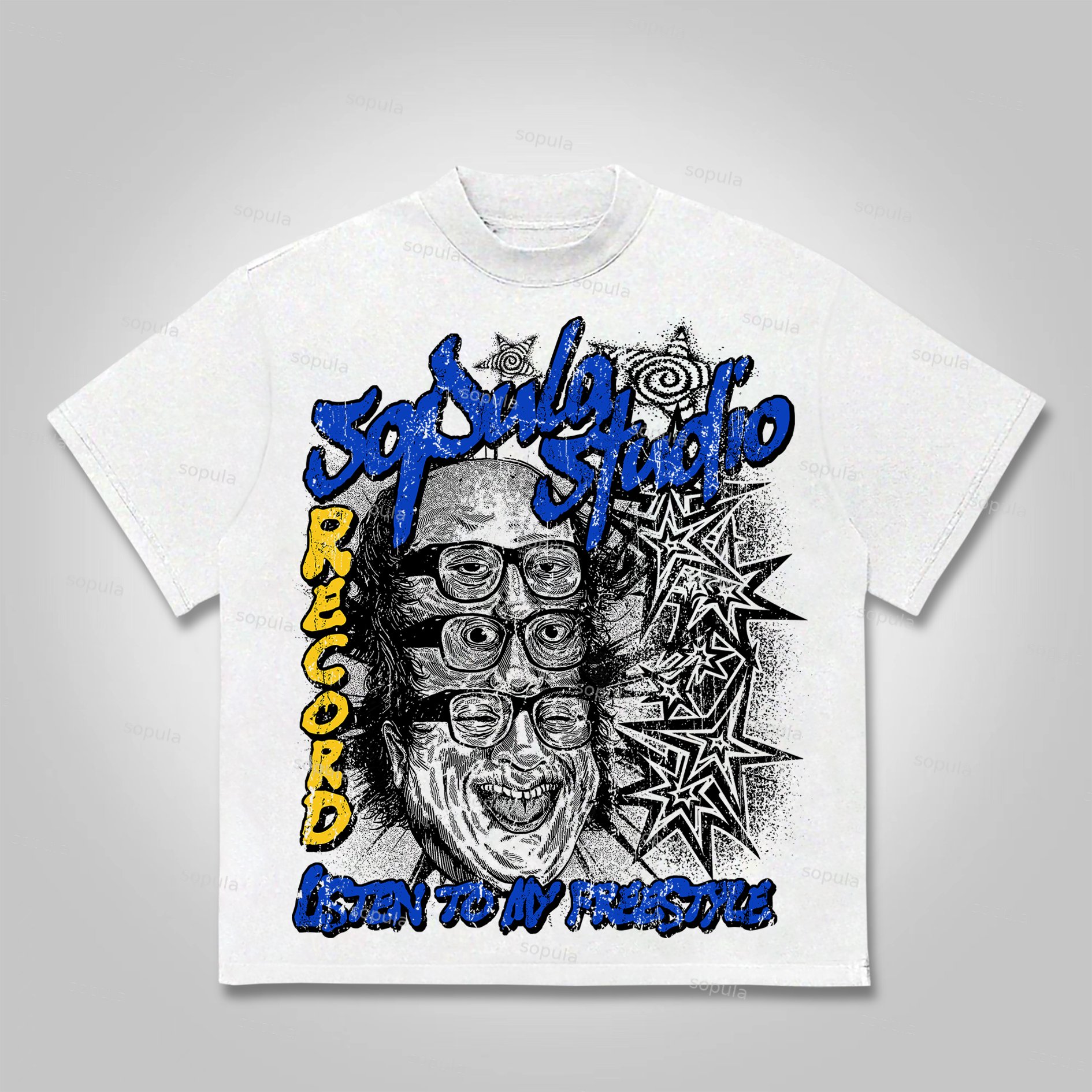 Sopula Studio Fun Portrait Graphic Print Cotton T-Shirt