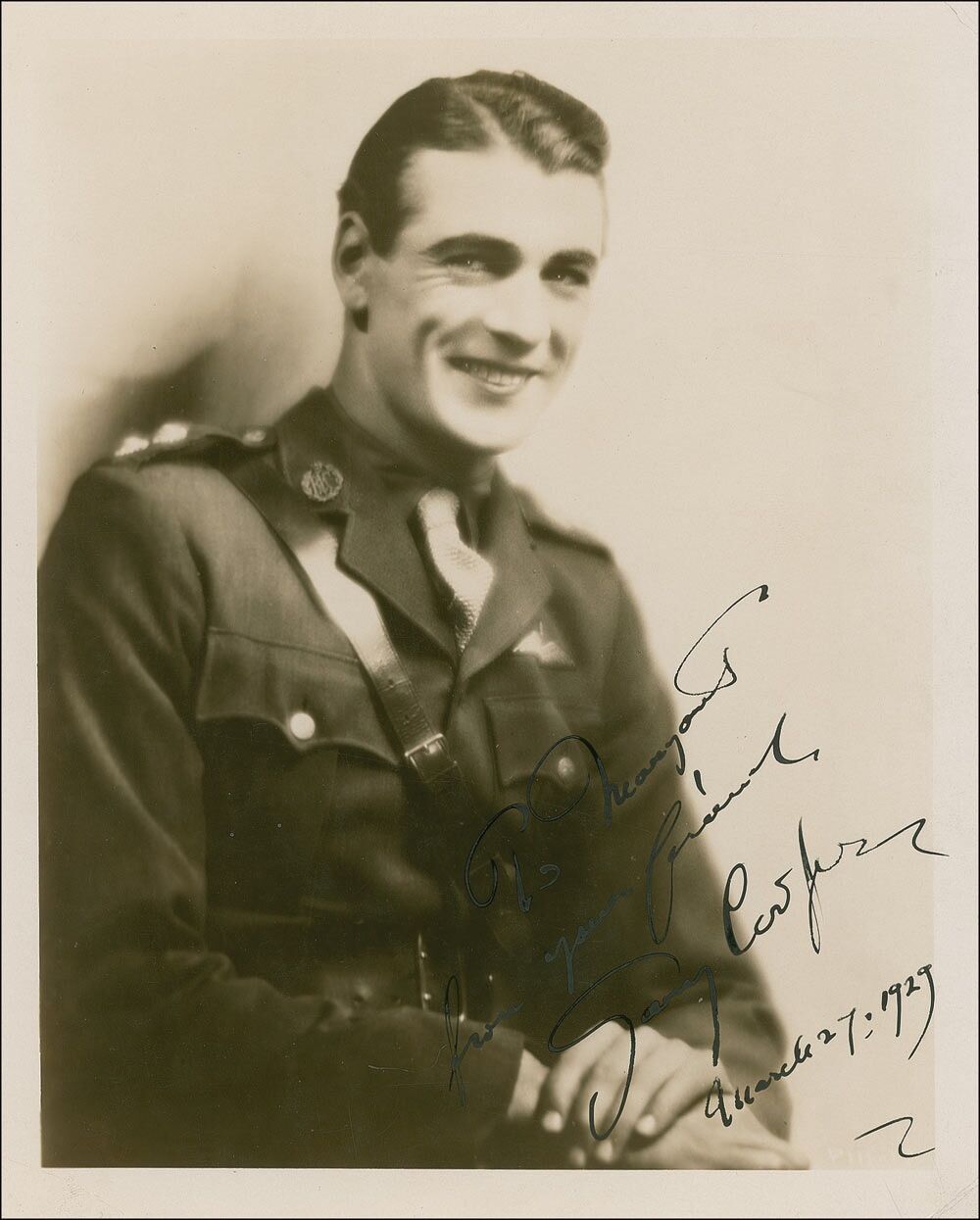 GARY COOPER Signed Early Photo Poster paintinggraph - Film Star Actor - preprint