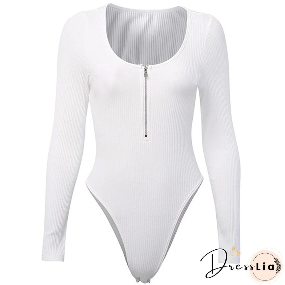 Womens New Fashion Crew Neck Skinny Bodysuit Jumpsuit Stretch Leotard Top Shirt