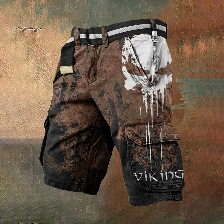 Comstylish Viking Skull Art Men's Work Shorts