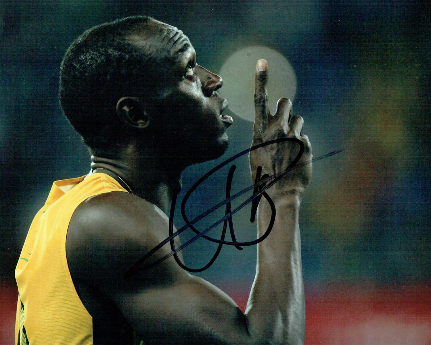 Usain Bolt RARE SIGNED Olympic Athlete 10x8 Photo Poster painting AFTAL Autograph COA