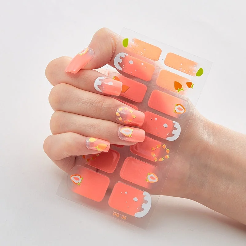 Five Sorts 0f Nail Stickers Decals Plain Stickers Fashion Full Cover Nail Stickers Nail Designs Nail Strips  Shiny Nail Strips