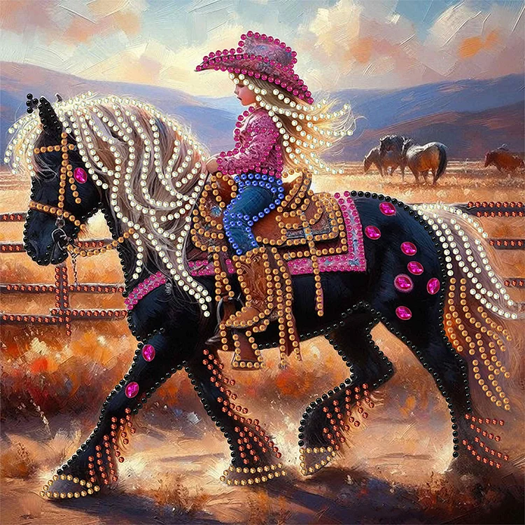 Cowgirl 30*30CM(Canvas)  Special Shaped Drill Diamond Painting gbfke