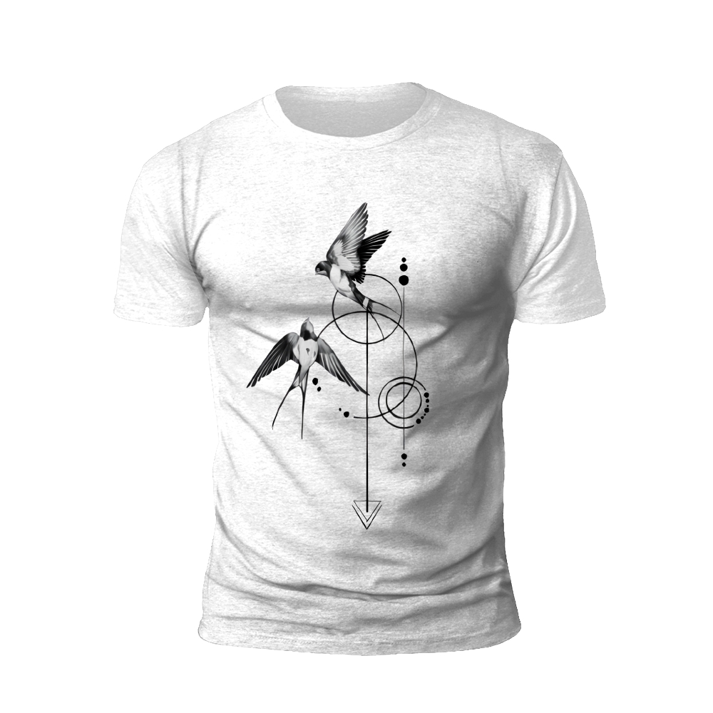Harmony Birds and Abstract Lines T-shirt