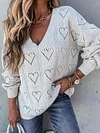 Hollow Loose Long Sleeves Sweater Tops