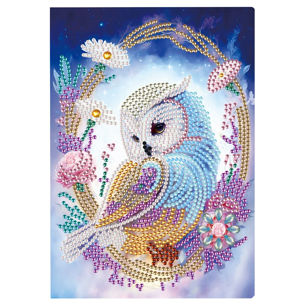 5D Owl Diamond Mosaic Notebook Journal DIY Hand A5 Kids Students Gift