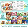 2027-2028 Two-Year Diamond Painting Calendar Kit, 13 Exquisite Multicolor Butterfly And Floral Illustrations, Large Size Desk Calendar, Mosaic Art Coil-Bound Desktop Planner