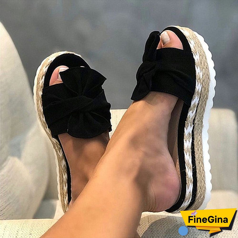 Summer Women Casual Slip on Sandals Female Open Toe Platform Slippers Daily Comfortable Flip Flops Size 35-43