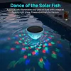 Solar-Powered Outdoor Water Float Light 5-Mode Fish Projection Lamp Pond Decorative Floating Lights Color Changing Hollowed-Out Pool Lights for Lake Garden Patio Over