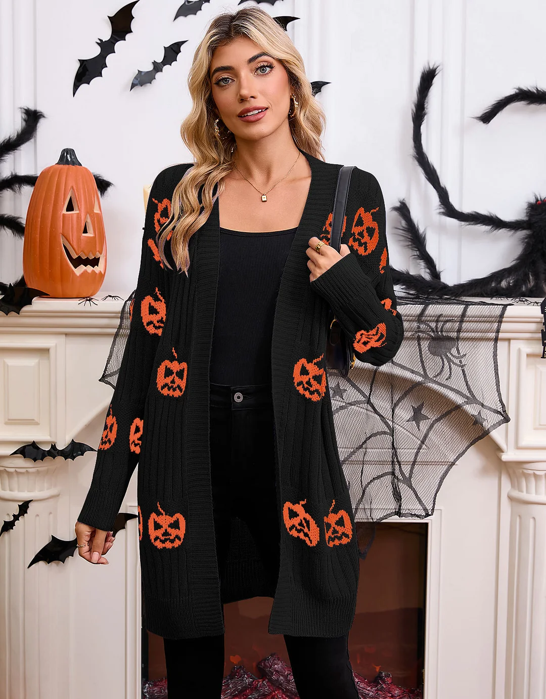 Athvotar Athvotar Sweater Girl Halloween Pumpkin Headed Jacket Jacket Sweater