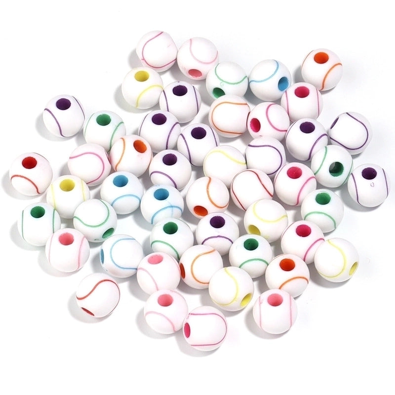 Sports Basketball Football Arylic Plating Jewelry Accessories 50 Pieces