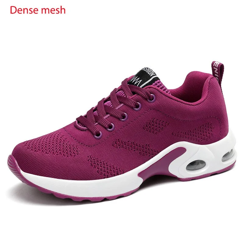 Women  Cushion Sneakers Fashion Lace Up Breathable  Running Shoes Lightweight Outdoor Fitness Sports Shoes Female Casual Shoes