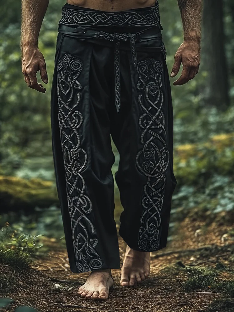 Men's Viking Nordic Celtic Runes Art Knot Pants / Rvogue / Rvogue