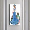 Diamond Painting-DIY Full Round Drill Blue Dress Lady (30*60cm)
