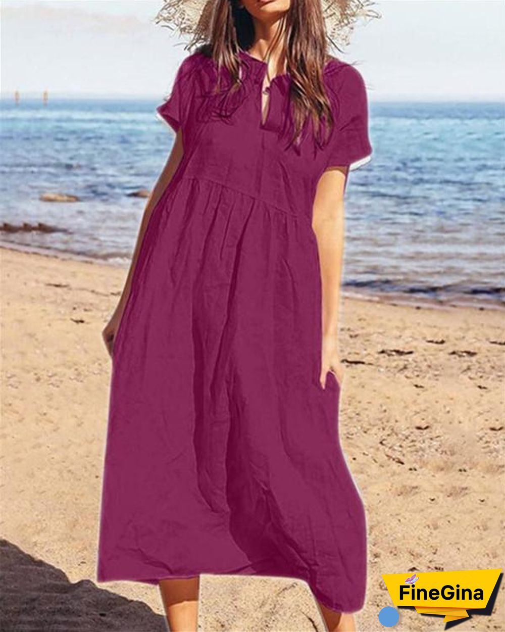Solid Bohemian Beach Holiday Daily Fashion Maxi Dresses