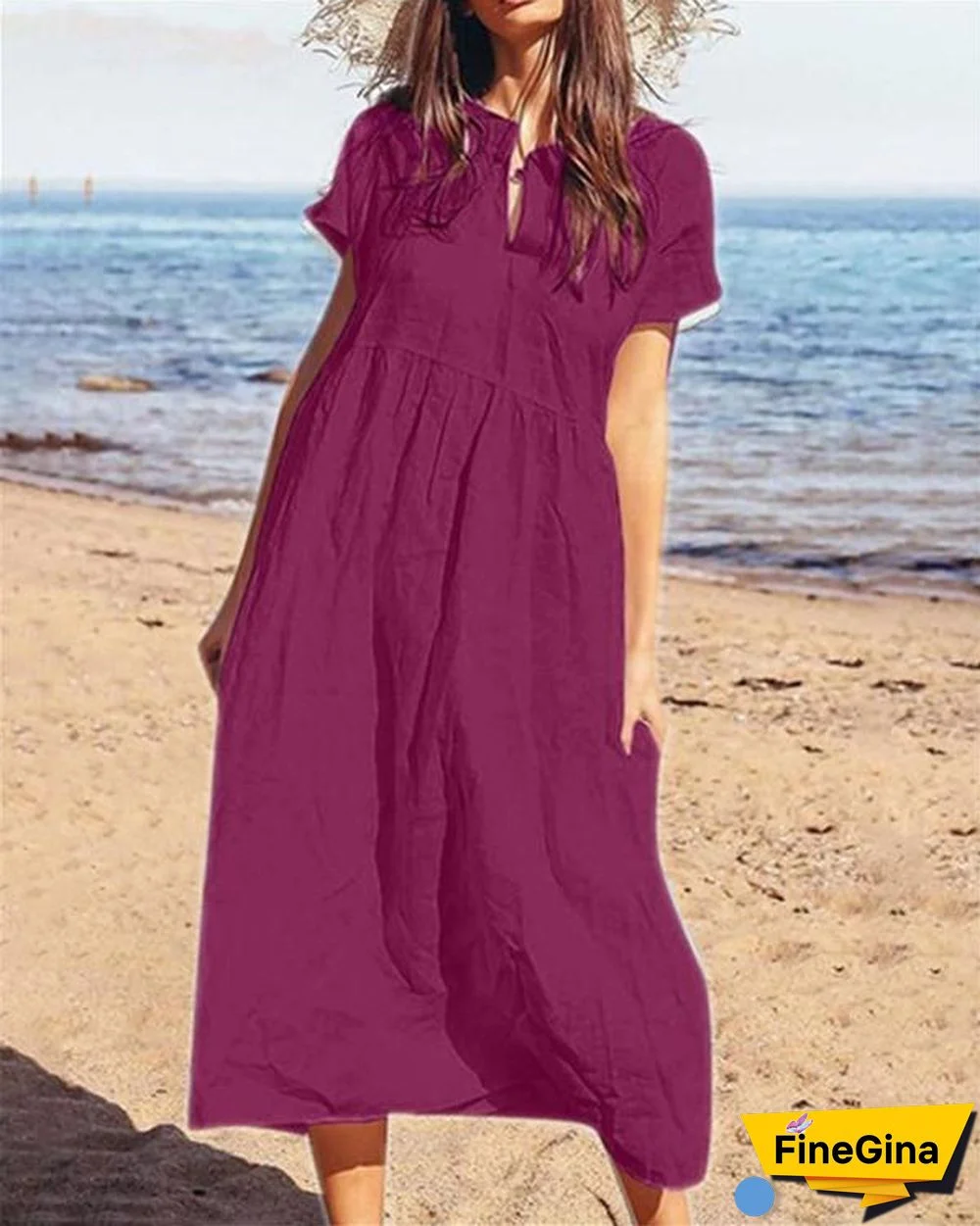 Solid Bohemian Beach Holiday Daily Fashion Maxi Dresses
