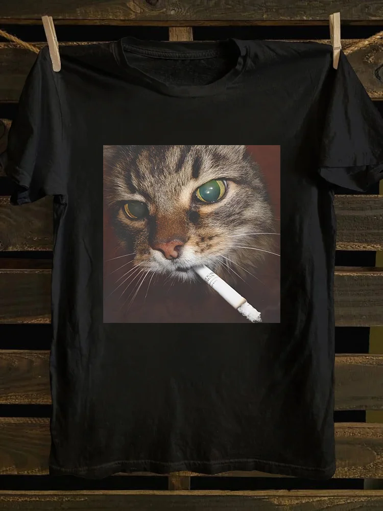 Funny Smoking Cat T-shirt