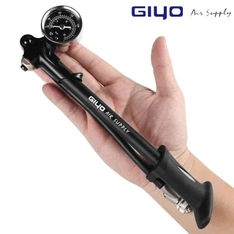pornhint Pornhint GIYO GS-02D Foldable 300psi High-pressure Bike Air Shock Pump with Lever & Gauge for Fork & Rear Suspension Mountain Bicycle