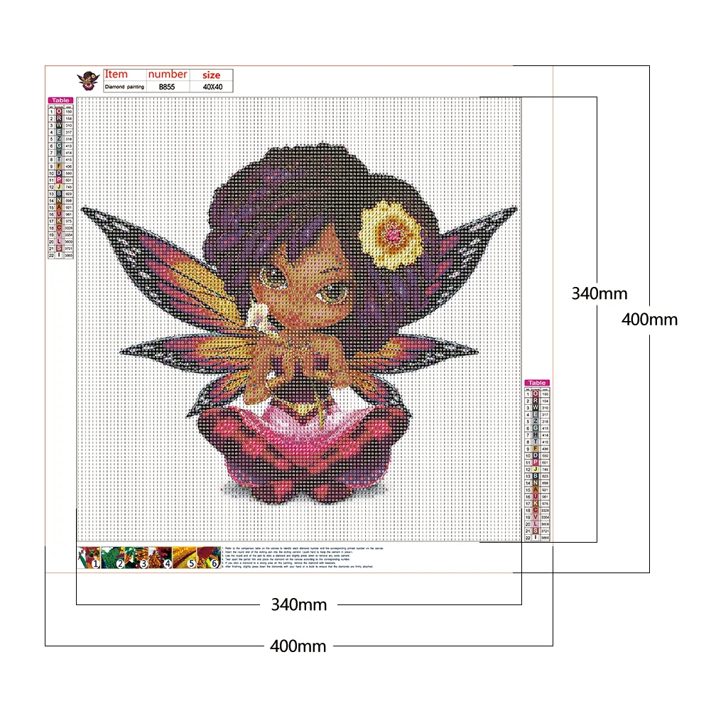 DIY 5D Diamond Painting Flower Elf Girl Full Round Drill Rhinestone (B855)